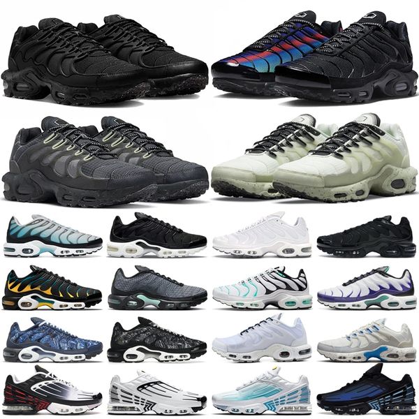 

men running shoes tn plus 3 breathable triple white black laser blue volt glow oreo for mens women trainers outdoor sports shoe sneakers
