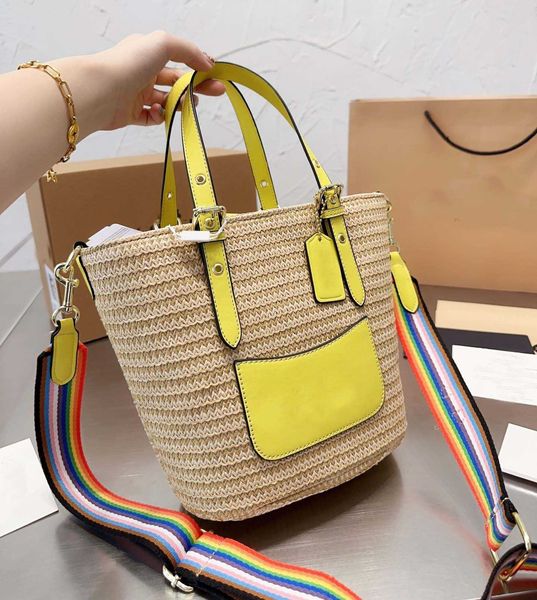 

straw shopping vegetable totes luxury brand basket tote bucket bag handbag shoulder cross purse large capacity shoulder 230529