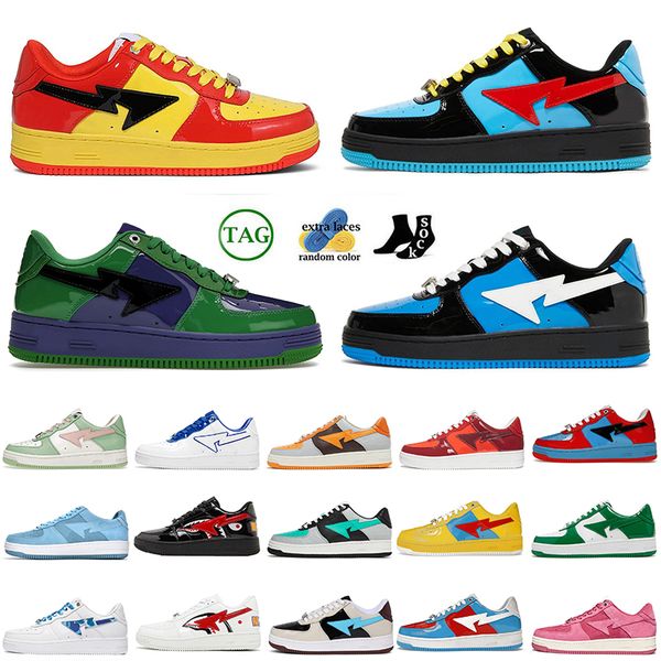 

sk8 sta sneakers luxury fashion casual shoes designer stas sk8 platform womens mens patent leather black orange green grey loafers sports de