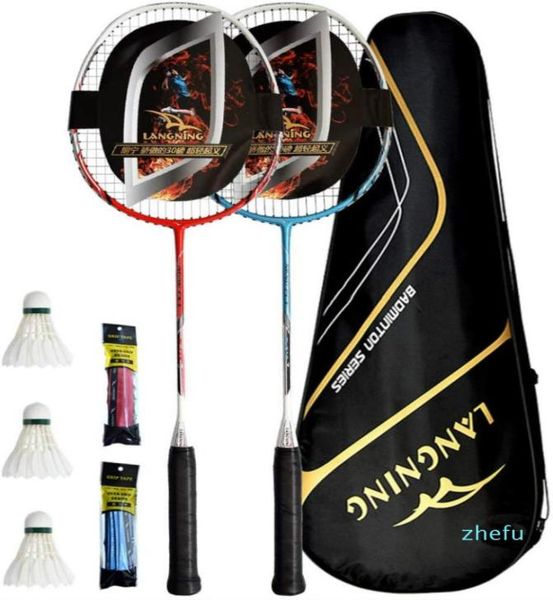 

badminton rackets set 2 full carbon fiber lightweight home training9885599