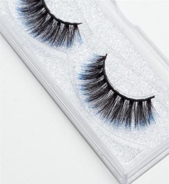 

seashine whole permanent 3d color silk eyelashes blue and black color synthetic eyelash c15316s5036784