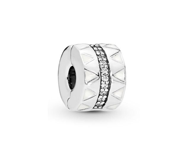 

100 925 sterling silver sparkling jagged lines clip charm bead fits european pandora jewelry charm bracelets7430298, Black
