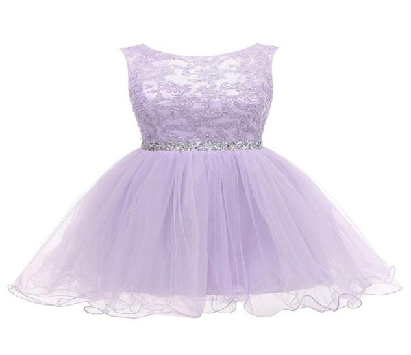 

2019 lace beaded short prom homecoming dress a line tulle beaded sequined appliques graduation cocktail party gown real picture qc6155942, Blue;pink