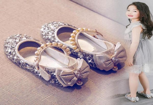 

girls princess shoes mary janes bling party back bow kids flats bead string bridal dress shoe for child big 112y92043226296596, Black
