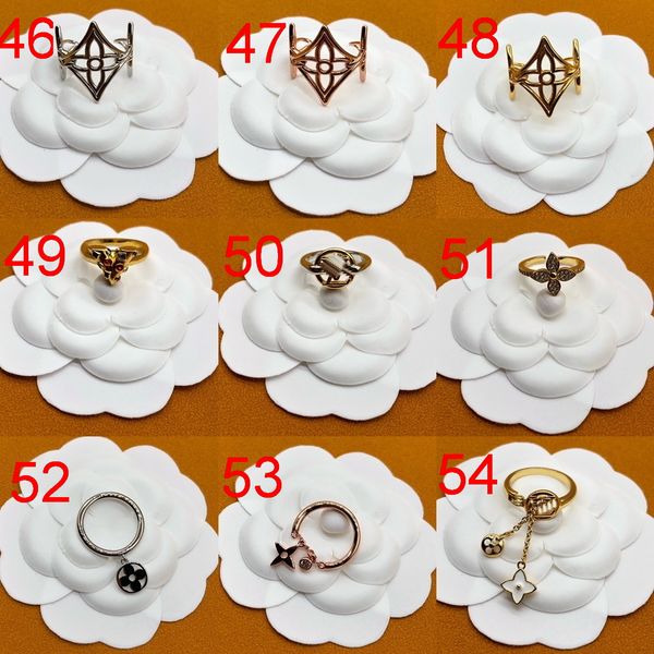 

simple letter designed rings women 18k gold plated men open ring designer jewelry couple luxurys classic anniversary gift vr-006, Silver
