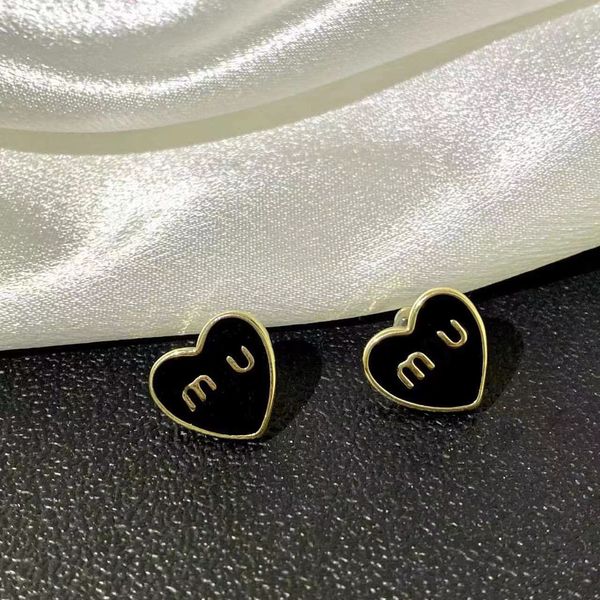

earrings new colorful love miu letter dropping oil earrings fashionable retro edge daily wear ears unique design minimalist, Golden;silver