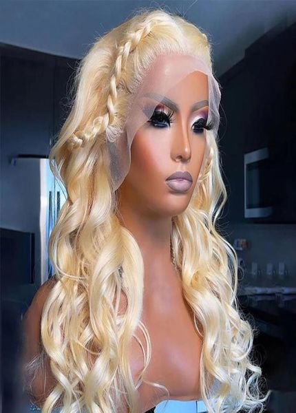 

613 blonde lace front wig human hair 30 inch body wave lace front wig transparent synthetic hair for black women7148265