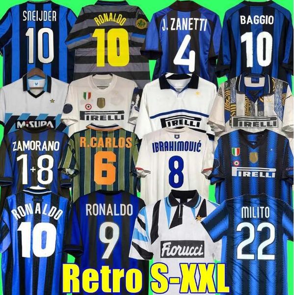 

retro soccer jersey finals 2009 milito sneijder zanetti milan eto'o football 97 98 99 95 96 03 djorkaeff baggio adriano 10 11 07 08 09, Black;yellow