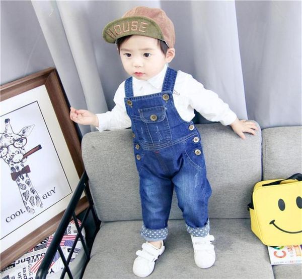 

children039s denim overalls baby jeans pants baby boys girls trousers infant clothing toddler babies pants little kids 13 year6018386, Blue