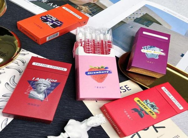 

cotton swab lip gloss liquid lipstick cigarette case makeup 20 pieces per set natural waterproof coloris make up lipgloss1768563