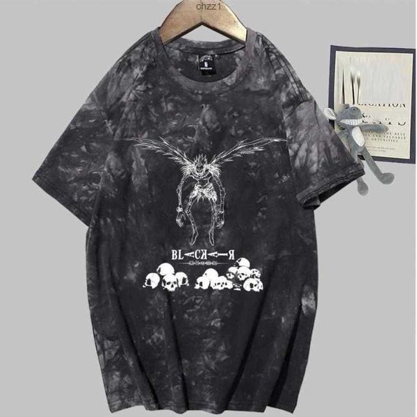 

men's t-shirts oversized death note manga t shirt gothic t-shirt y2k aesthetic men and women tie dye harajuku streetwearugyaw5y, White;black