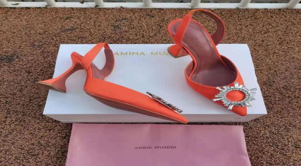 

new season shoes amina muaddi pumps begum embellished satin slingback crystal wedding1168246, Black