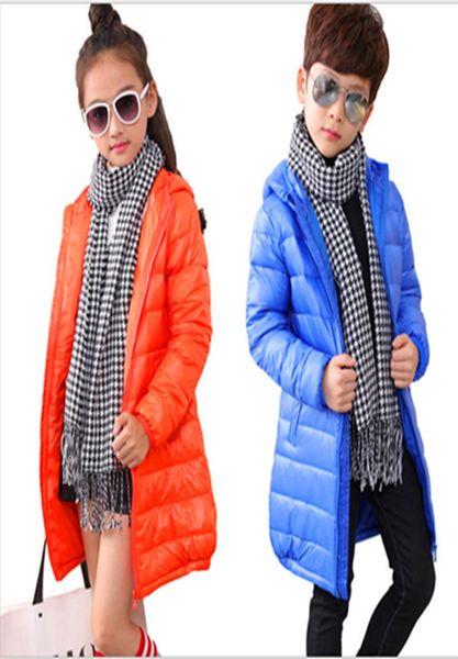 

winter children039s light and lightweight hooded down jacket big children039s long coat boys and girls slim coat windbreaker9835380, Blue;gray