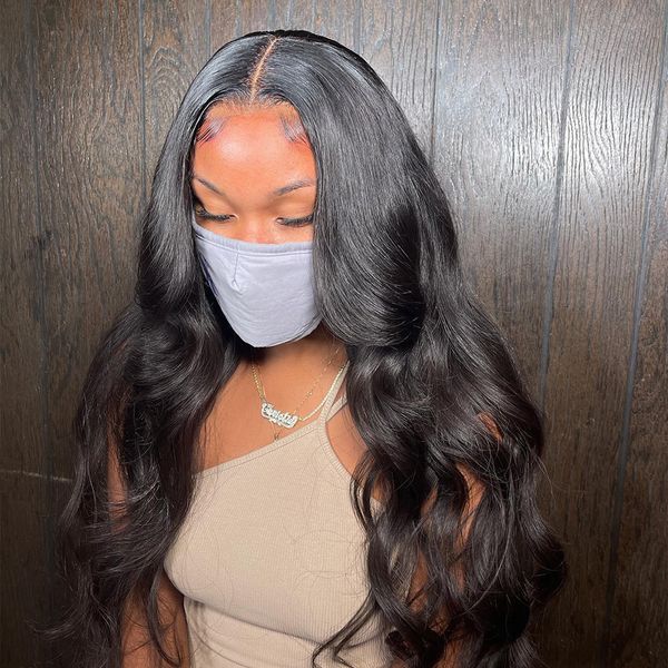 

body wave glueless wear and go wigs for beginners 4*4 hd lace closure wigs human hair glueless ready to wear wigs pre cut wigs, Black;brown