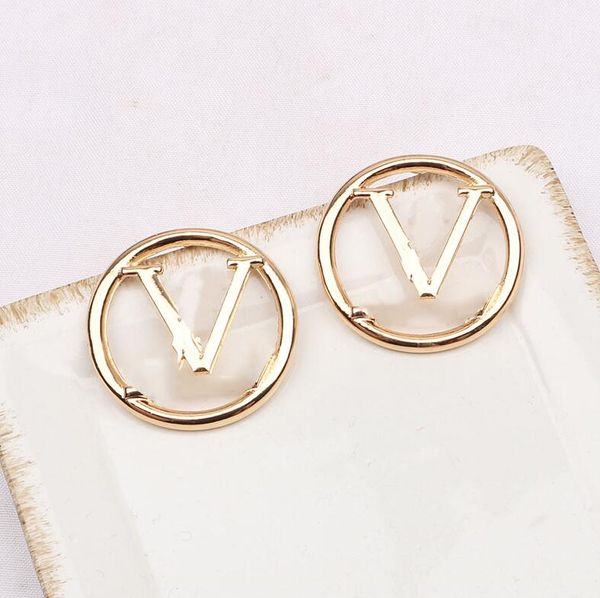 

designer hoop huggie earrings for women letter hollow electroplated brands earrings jewelry gift in bulk, Golden;silver