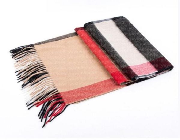 

100 cashmere scarf fashion classic generous plaid gift scarf for men and women super soft warm shawl 180cm70cm6253845, Blue;gray