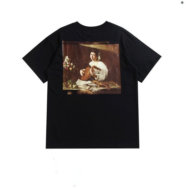 

luxury tshirt mens summer t shirts designers fashion t shirt trendy mens clothing teenagers european and american high street oil painting s, White;black