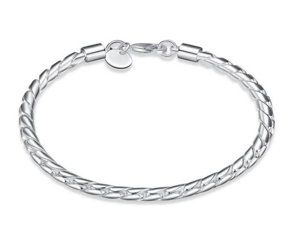 

small ed rope hand chain sterling silver plated bracelet men and women 925 silver bracelet spb21051234432557100, Black