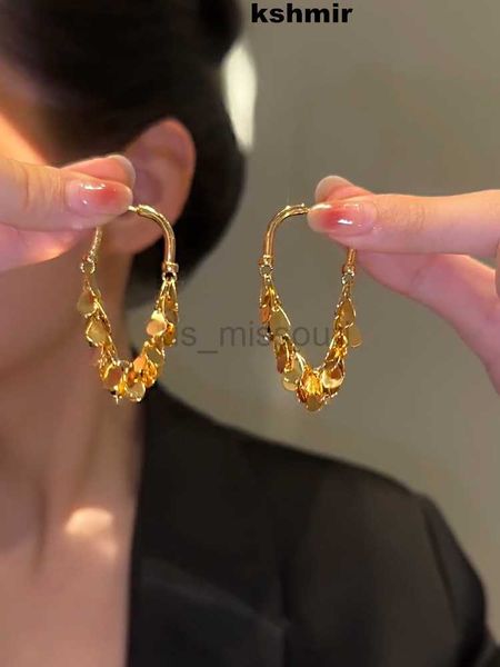 

stud kshmir 2023 design metal sequin earrings female retro drop tassel geometric studs j230529, Golden;silver