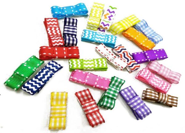 

baby barrettes baby snap clip small baby ribbons bow clip tiny bow snap hair clip 100pcs1247407, Slivery;white