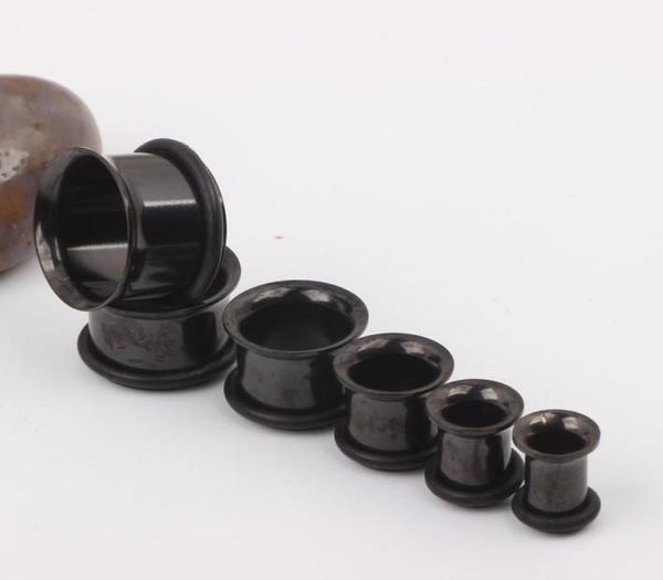 

stainless steel black single flare flesh tunnel f21 mix 314mm 200pcslot ear plugs piercing jewelry2918766, Silver