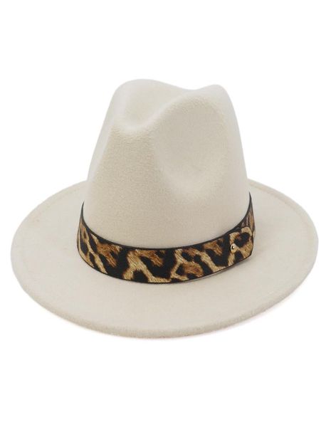 

2021 men women flat brim wool felt jazz fedora hats with leopard belt trend green carnival party formal hat panama gambler cap5722239, Blue;gray