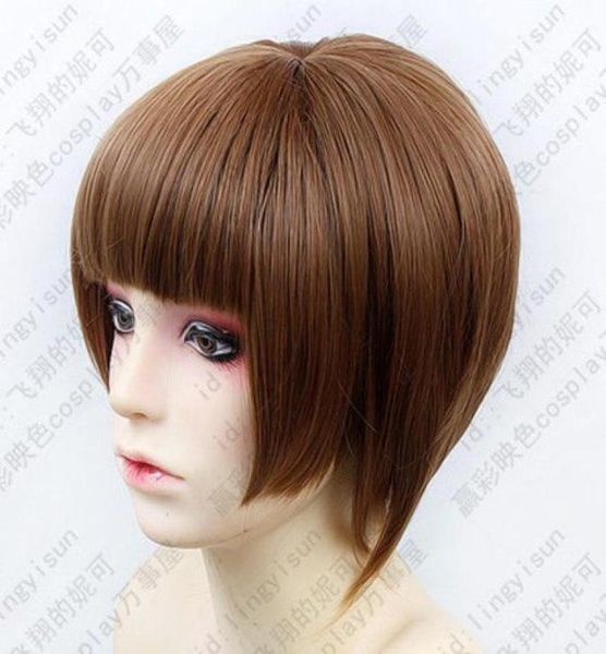 

tsunemori akane short brown cosplay fashion wig012345687216522333124, Black
