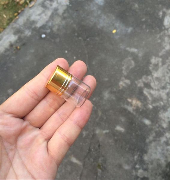 

100 pcs 22x35 mm 5 ml small glass jars with golden screw plastic cap bottles little glass bottles vials1477548