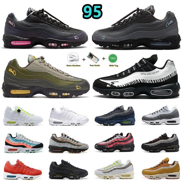 

95 95s mens running shoes pink beam aegean storm sequoia sketch club cool grey dark army era essential nyc taxi recraft men trainers sports, Black
