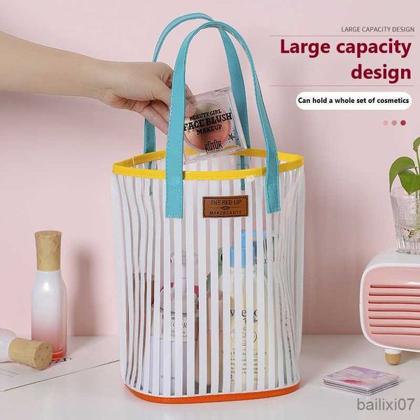 

other bags new summer large beach bag for towels women tote shoulder bags stripes durable beach bag waterproof handbags, Black;red