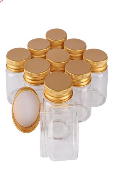 

12 pieces 50ml 475034mm glass bottles with golden aluminum lids spice pill container candy jars vials for wedding giftgood qty9699028