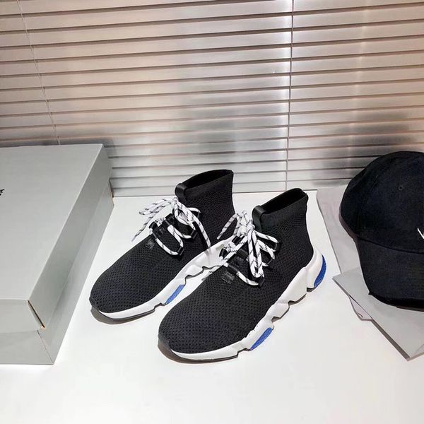 

luxury men womens fashion shoes lace-up flat platform designer sneaker black genuine leather 0529