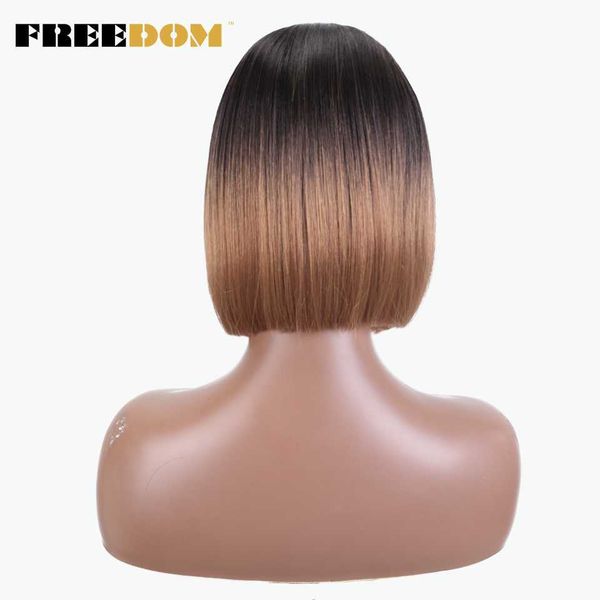 

women synthetic lace wigs 10 inch straight short bob wigs for black women brown blue red wig highlight cosplay wigs 230524, Black;brown