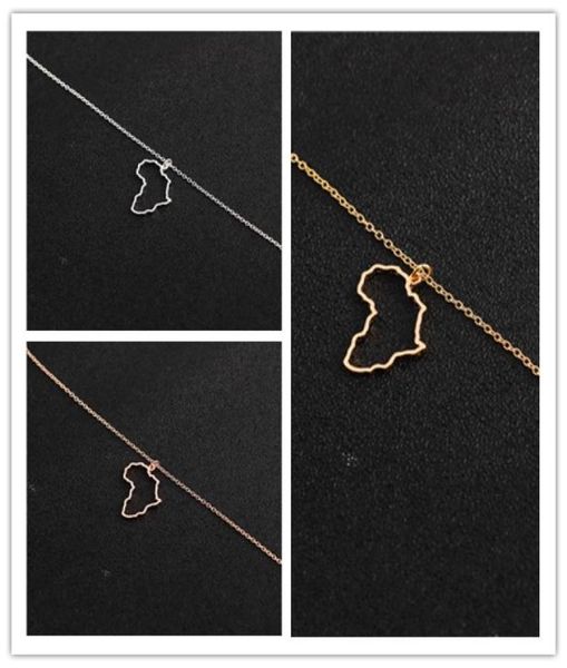 

30pcs outline african country map necklaces continent egypt south africa kenya nigeria ethiopia profile charm pendant chain women 3736138, Silver
