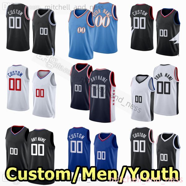 

russell 0 westbrook jersey custom printed basketball jerseys 13 paul 2 kawhi george leonard 5 bones hyland 10 eric gordon 24 norman powell 8, Black;red