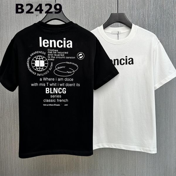 

paris 2023 luxury designer mens women t shirt beige letter printed shirts short sleeve fashion brand designer bb men's and women's, White;black