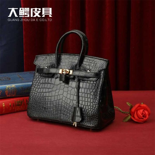 

tote birkins genuine leather 25 small bag shiny crocodile skin women's bag fashion trend bag women's handbag with