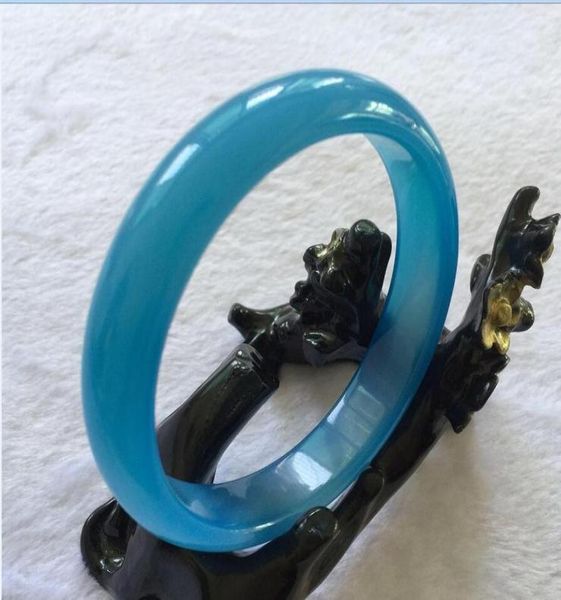 

5660mm sky blue ice natural jade bracelet delivery012343771594, Black