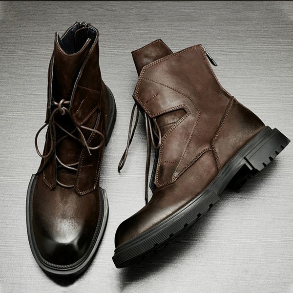 

vintage men's boots shoes 2023 winter boots for men cool pointy toe ankle boots p25d50, Black