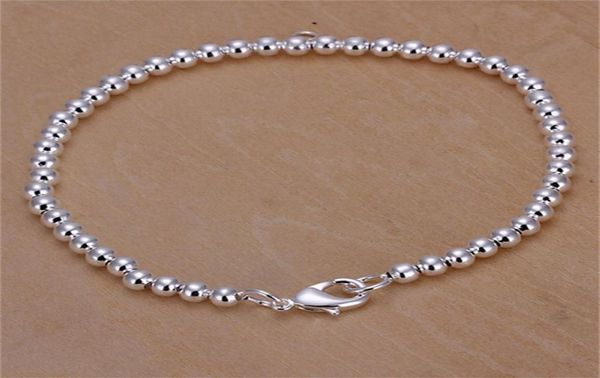 

10pcs lot whole 925 sterling silver plated 4m bead bracelet lknspch198284y5878970, Black