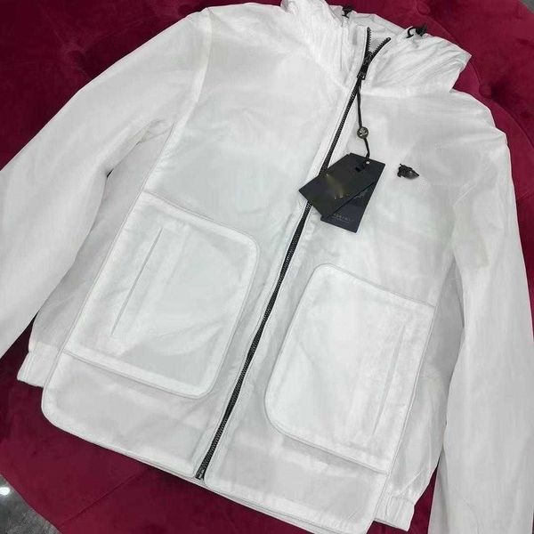 

casual windbreaker men women hooded jacket burb designer jacket tb warhorse embroidered zipper cardigan outerwear outdoor fishing thin sun p, Black;brown