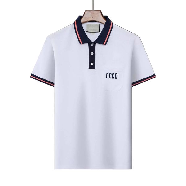 

new italy men polo shirts snake bee embroidery fashion casual high street clothes mens tees, White;black