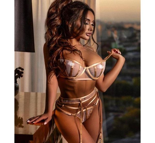

women lingerie lace babydoll open bra set gstring underwear nightwear bra brief sets 3pcs cy2005121934561, Red;black