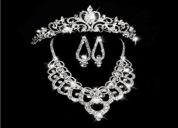 

2019 s bridal crowns accessories tiaras hair necklace earrings accessories wedding jewelry sets fashion style bride2871874, Silver