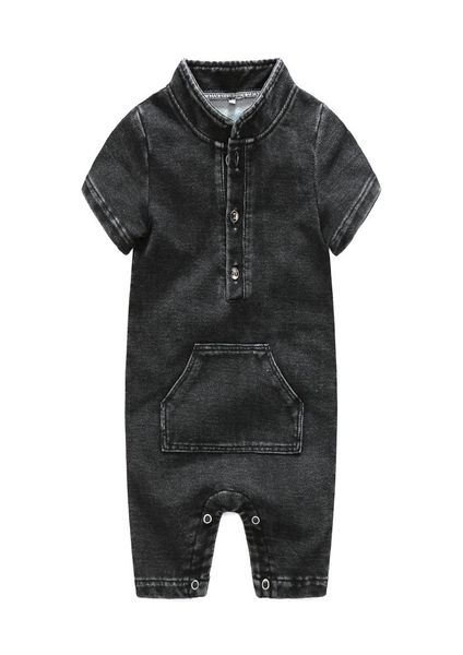 

kids designer clothes girls boys romper ins infant toddler denim jumpsuits 2019 summer boutique baby climbing clothing6792507, Blue