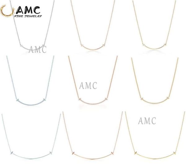 

tf real 925 sterling silver origina smile necklace classic luxury five colorful optional ladies jewelry gifts260c8894237