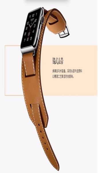 

yifalian series 321 genuine leather watchbands cuff bracelet leather wrist band strap 38mm 42mm2056593, Black;brown