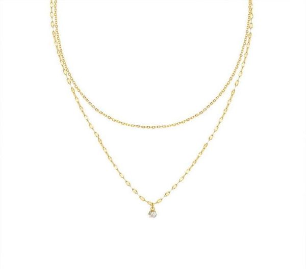 

pendant necklaces stainless steel geometric multi layer stacked necklace women039s clavicle neck chain for women punk accessori6017409, Silver