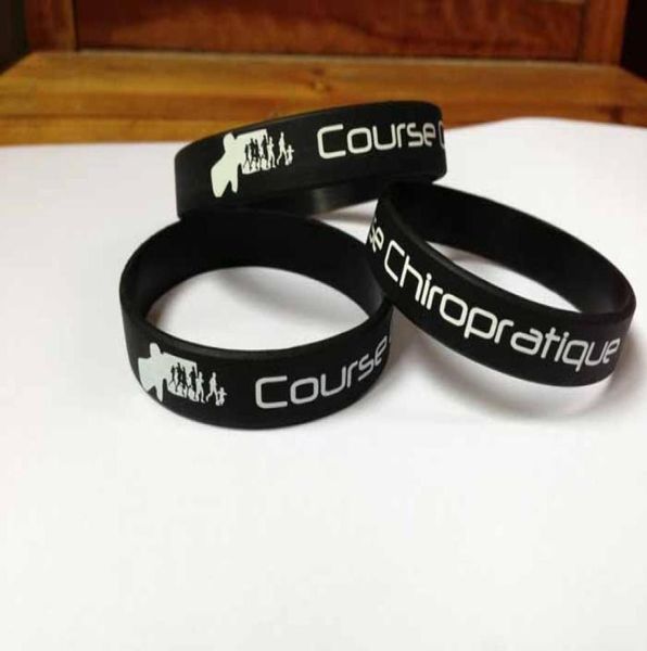

custom screen print kids children silicone wristband text logo 1 color bracelet promotion gift8522405, Black