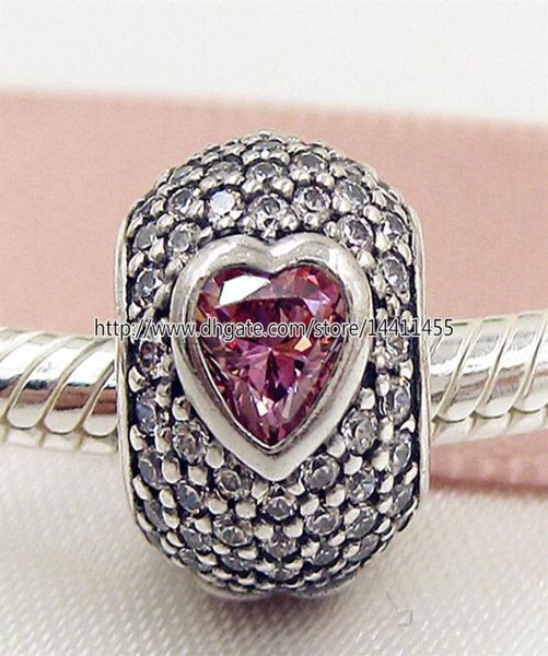 

new 2016 valentine day 925 sterling silver captivating pave heart charm bead with cz fits european jewelry bracelets necklace1814789861, Black
